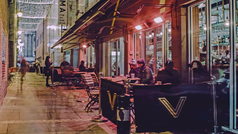 People sat outside Tyneside Cinema